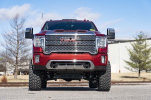 GMC Sierra 2500 HD Tow Hook Brackets - Front - Rough Country - Tow Hook to Shackle Conversion Kit - Black - '20-'25